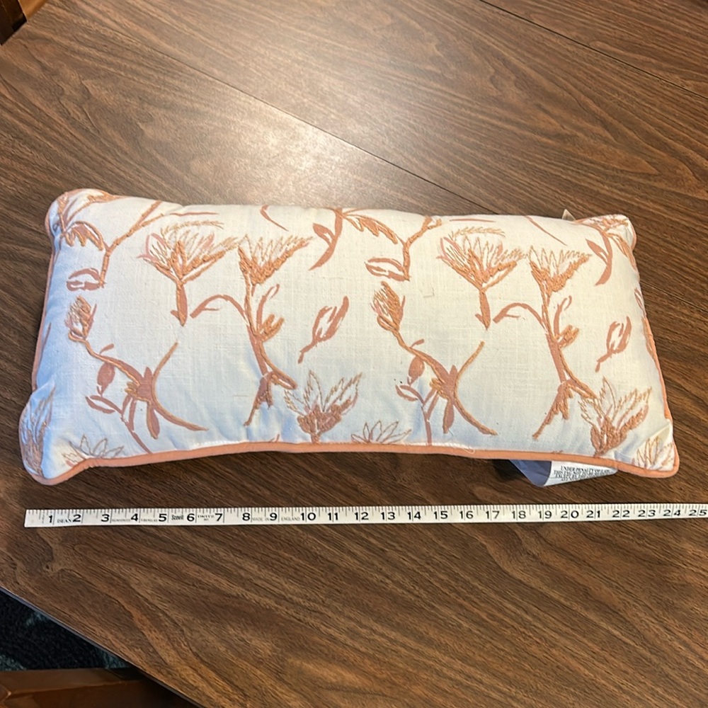 NWT Jo-Ann Embroidered Pillow 24x 12 in
